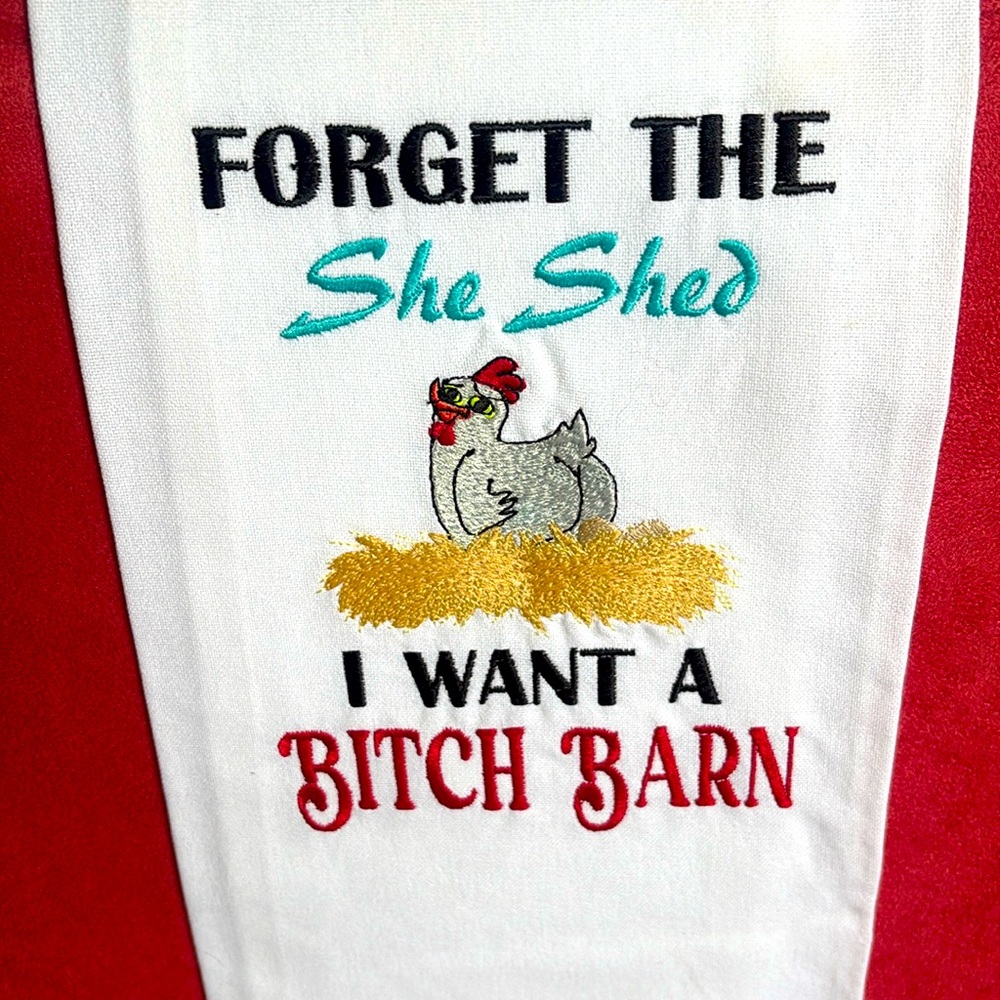 She Shed Embroidered Hand Towel
